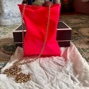 Anya Hindmarch Neon Pink Crisp Packet Bag